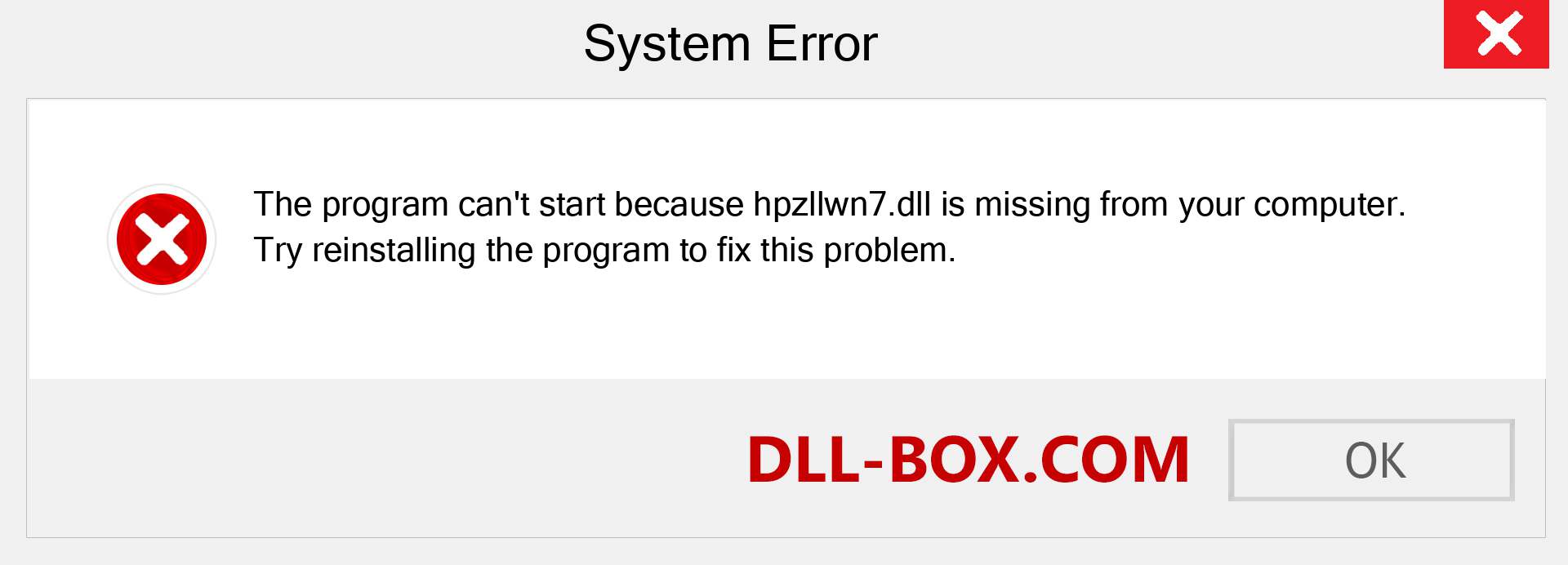 hpzllwn7.dll file is missing?. Download for Windows 7, 8, 10 - Fix  hpzllwn7 dll Missing Error on Windows, photos, images
